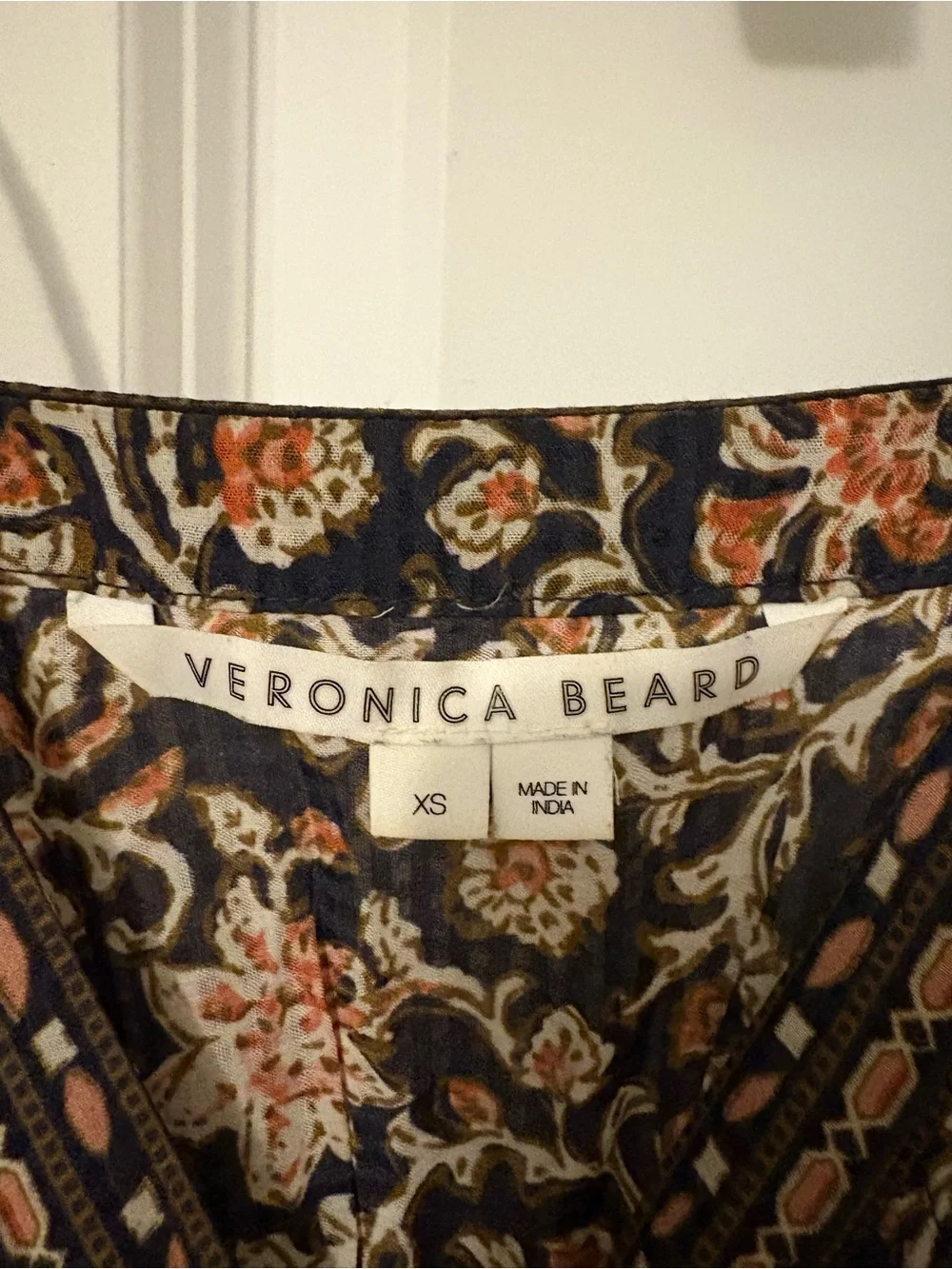 Veronica Beard Black & Brown Floral Maxi Dress with Tie Straps - Picture 4 of 6
